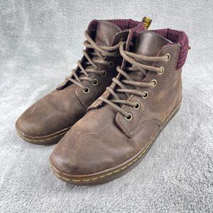 Dr. Martens Maelly Womens Boots US 6 Brown Leather Padded Collar Ankle Boots